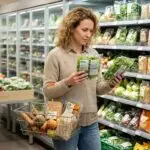Duurzame voeding kopen door in de supermarkt bewust te kiezen op product, herkomst en verpakking